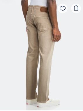 Mavi Marcus Slim Straight Jeans Mens 36x30 Beige Stone Stretch Denim EUC
